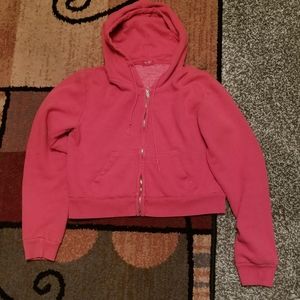 Red cropped hoodie